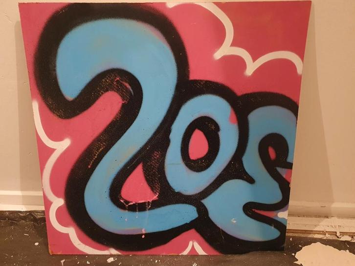 Kleurrijke Graffiti Kunstwerk, Antiek en Kunst, Kunst | Schilderijen | Abstract, Ophalen of Verzenden