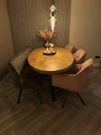 Te koop 3 draaibare roze velours stoelen, Huis en Inrichting, Stoelen, Ophalen, Overige kleuren, Drie, Zo goed als nieuw