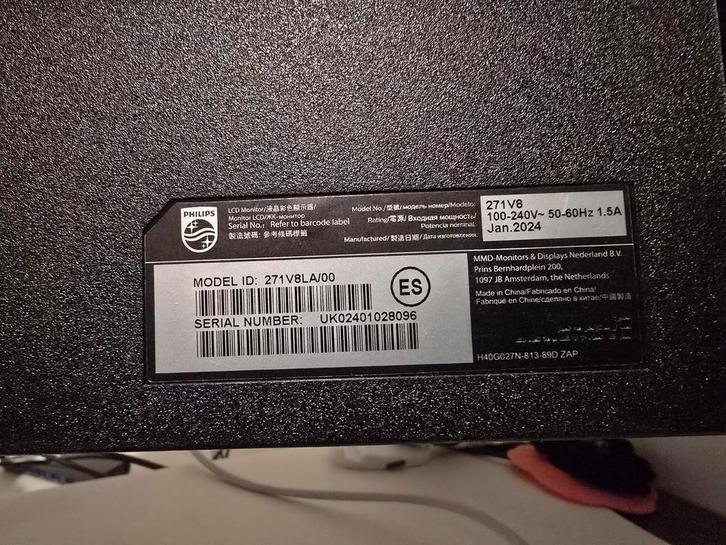 Philips 27" Monitor - Defect, voor onderdelen, Computers en Software, Monitoren, 60 Hz of minder, Full HD, Ophalen