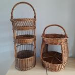 Set Vintage Rotan/rieten Manden, Ophalen, Gebruikt, Mand, Rond