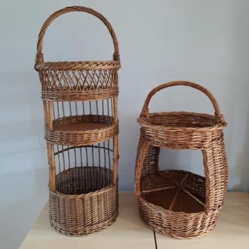 Set Vintage Rotan/rieten Manden beschikbaar voor biedingen