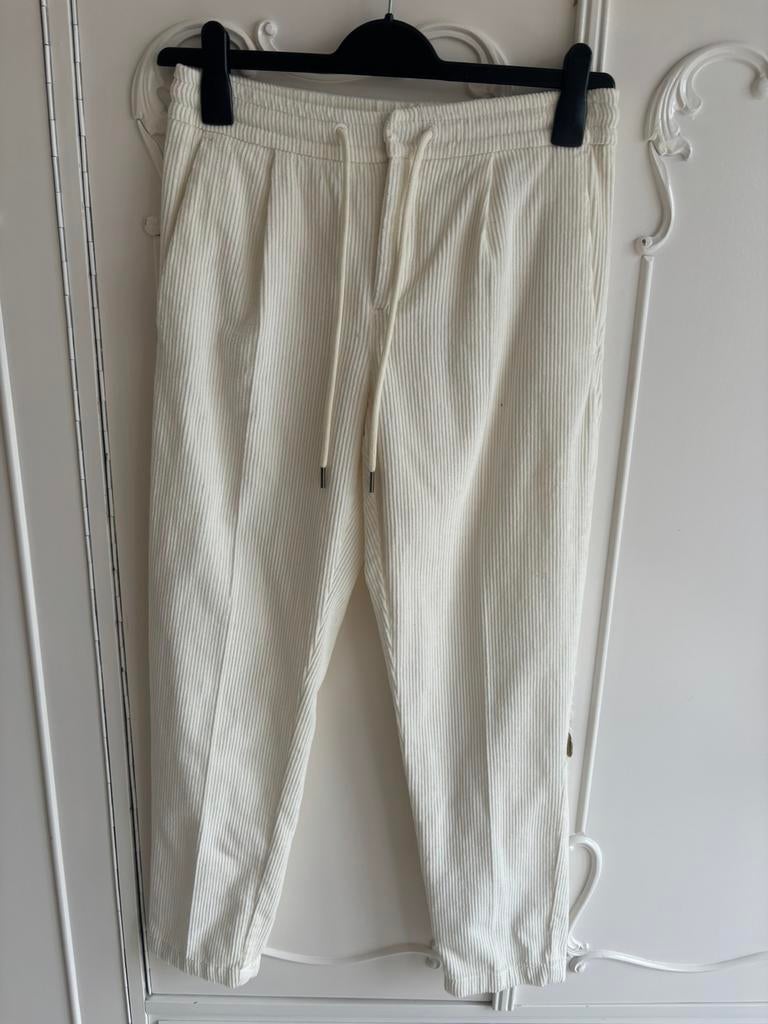 Nieuw off white rib broek maat 34, Wit, Nieuw, Ophalen of Verzenden, Maat 34 (XS) of kleiner