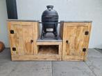 Stoer bbq meubel eikenhout , buitenkeuken, Tuin en Terras, Buitenkeukens, Ophalen, Zo goed als nieuw, Houtskool