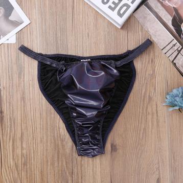 Blauwe leren heren slip / wetlook onderbroek sexy strakke beschikbaar voor biedingen