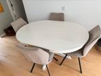 Ikea witte tafel rond/ovaal, Huis en Inrichting, Tafels | Eettafels, Ophalen, Zo goed als nieuw, Vijf personen of meer, Rond