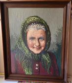 Ingelijst geborduurd schilderij Oostenrijkse vrouw, Ophalen of Verzenden