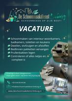 Schoonmaakers (V) Gezocht, 25 - 32 uur, Overige vormen, Vanaf 1 jaar, Overige niveaus