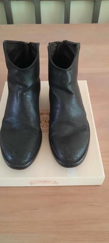 Zwarte leren Catarina laarsjes beschikbaar voor biedingen