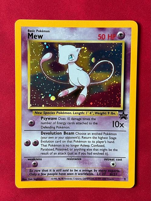 Rare Swirl - Mew 9 Holo Black Star Promo 09/53, Hobby en Vrije tijd, Verzamelkaartspellen | Pokémon, Zo goed als nieuw, Losse kaart