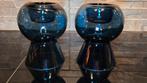 Vintage IKEA blauw glas set – vaas / teelichthouders, Antiek en Kunst, Ophalen of Verzenden