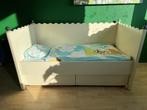 Prachtig wit kinderbed van massief hout met ruime lades, Gebruikt, 70 tot 85 cm, 140 tot 160 cm, Ophalen