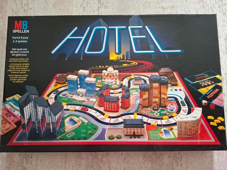 Prachtig spel HOTEL de jaren 80 versie, Hobby en Vrije tijd, Gezelschapsspellen | Bordspellen, Zo goed als nieuw, Een of twee spelers