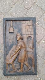 Houten afbeelding bakker, Ophalen