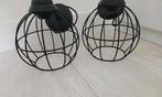 2 stoere zwarte hang lampen., Industriele, Ophalen of Verzenden, Zo goed als nieuw, Metaal