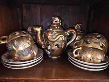 Oud satsuma draken servies gebruikt theeservies koffie beschikbaar voor biedingen