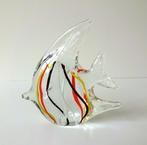 Glazen vis helder slierten in rood geel wit en zwart 2622-g, Antiek en Kunst, Kunst | Designobjecten, Ophalen of Verzenden