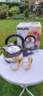 Philips design waterkoker inc. 2 glazen (NIEUW), Witgoed en Apparatuur, Waterkokers, Nieuw, Rvs, 1 tot 2 liter, Ophalen of Verzenden