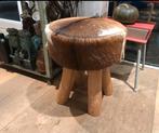 Kruk met geitenvacht, Huis en Inrichting, Krukjes, Ophalen, Gebruikt, Hout