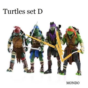 Set 4 Teenage Mutant Ninja Turtles poppetjes figuurtjes TMNT beschikbaar voor biedingen
