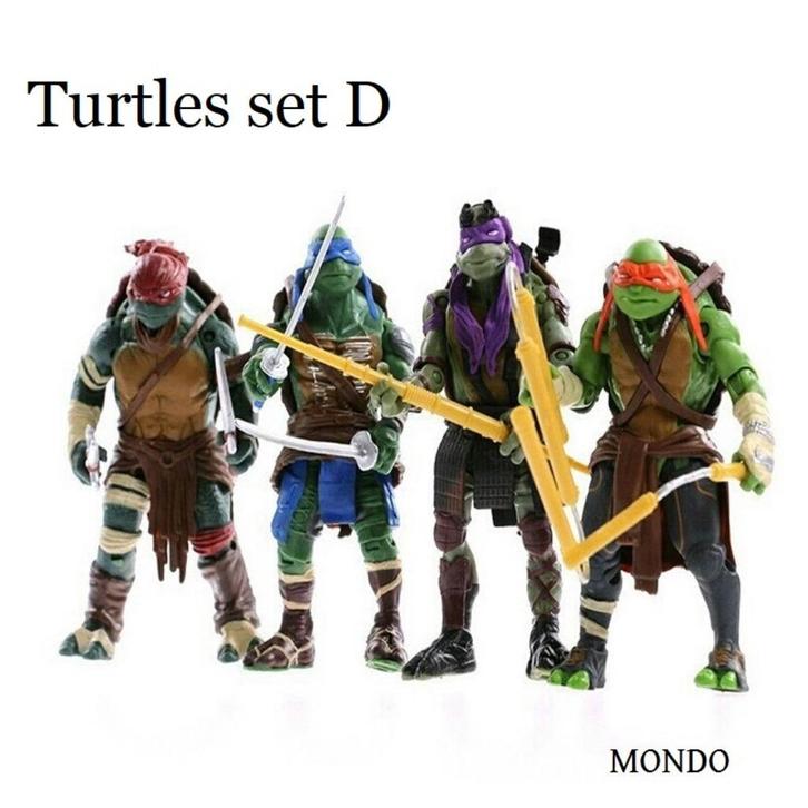 Set 4 Teenage Mutant Ninja Turtles poppetjes figuurtjes TMNT, Verzamelen, Poppetjes en Figuurtjes, Nieuw, Ophalen of Verzenden