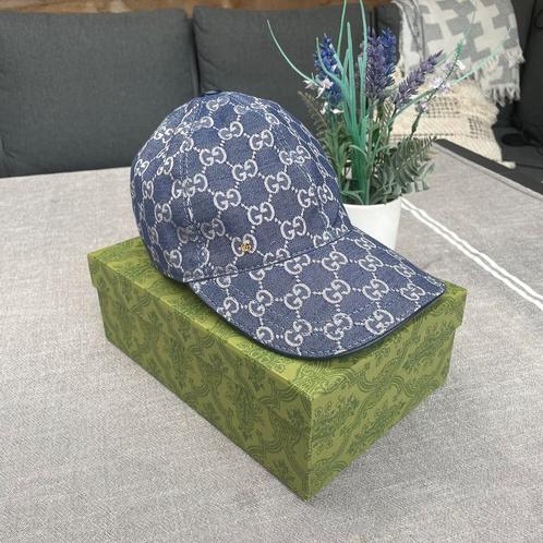 Gucci pet blauw, Kleding | Heren, Hoeden en Petten, Zo goed als nieuw, Pet, 57 cm (M, 7⅛ inch) of minder, Ophalen of Verzenden
