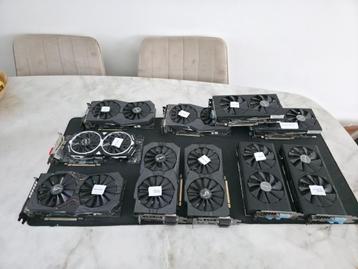 10x Videokaart voor reparatie of onderdelen RX580, RX570 etc beschikbaar voor biedingen