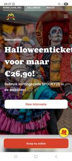 Kaartje bobbejaanland 16 oktober, Tickets en Kaartjes, Eén persoon, Ticket of Toegangskaart