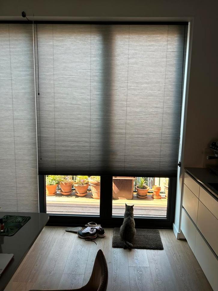 2x Veneta Plissé Gordijnen 179 en 182 cm- Top Down/Bottom Up, Huis en Inrichting, Stoffering | Gordijnen en Lamellen, Gebruikt