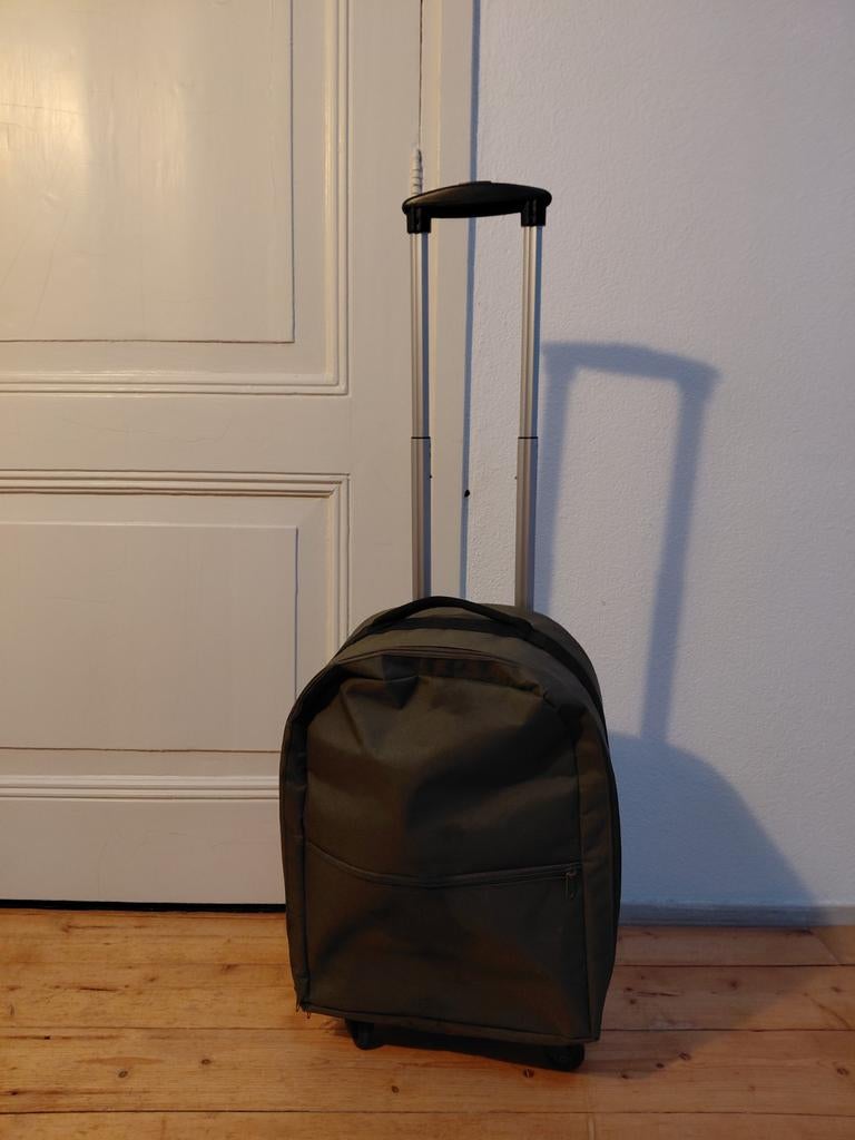 Handgemaakte Rolkoffer koffer handbagage, Sieraden, Tassen en Uiterlijk, Koffers, Overige materialen, Wieltjes, Gebruikt, Minder dan 50 cm