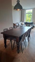 Eettafel met 6 stoelen, Ophalen, Gebruikt, Eikenhout, 50 tot 100 cm