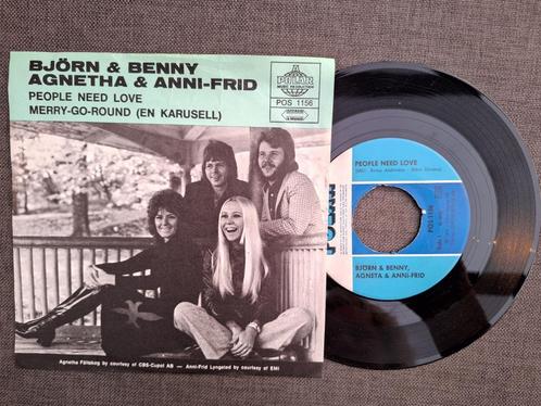 Prè ABBA single People need love uit 1972, Cd's en Dvd's, Vinyl Singles, Zo goed als nieuw, Single, Pop, 7 inch, Ophalen of Verzenden