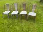 4 Tuinstoelen plaatstaal verzinkt decoratief, Ophalen, Zo goed als nieuw, Metaal
