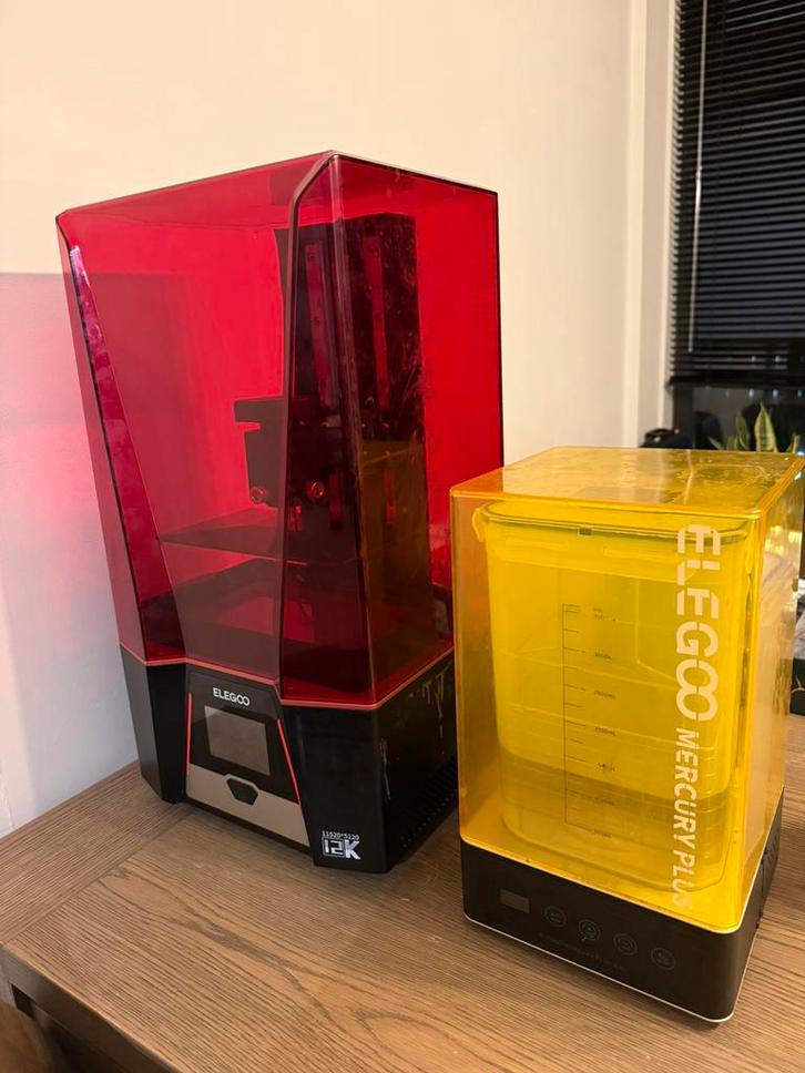 Elegoo Saturn 3 12k + Wash&Cure station met extra bak, Computers en Software, 3D Printers, Gebruikt, Ophalen