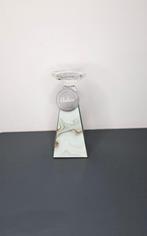 Kaarshouders "Marmer/glas" H.21cm, 2 stuks., Huis en Inrichting, Woonaccessoires | Kandelaars en Kaarsen, Overige materialen, Overige kleuren