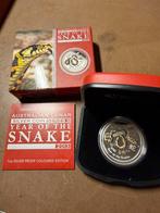 2x 1 Oz australian Lunar 2 Coloured edition, Ophalen of Verzenden, Setje, Zilver