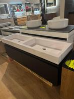 Modern badkamermeubel met dubbele wastafel – mat zwart, Ophalen, Nieuw, 50 tot 100 cm, Minder dan 100 cm