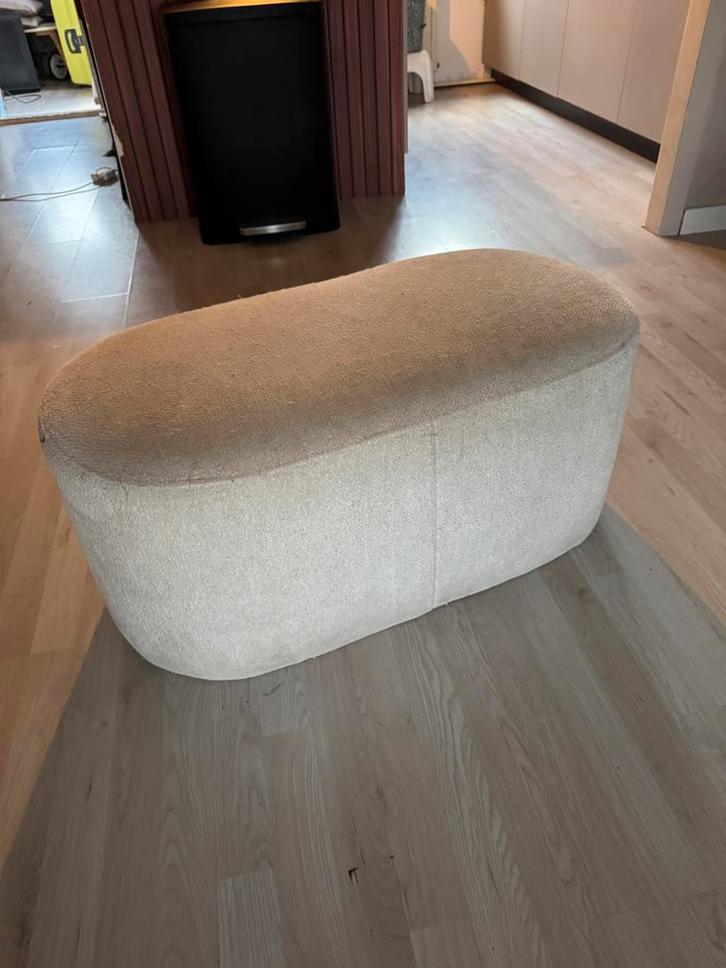 Gebroken wit Teddy Poef, Huis en Inrichting, Banken | Voetenbanken en Poefen, Zo goed als nieuw, 50 tot 75 cm, Minder dan 50 cm
