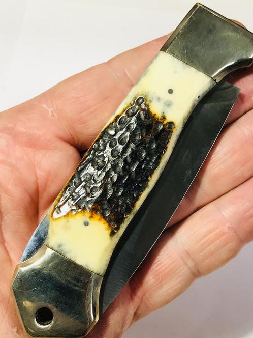 Vintage WINCHESTER Knife STAG HORNE - 1960/70s German Huntin, Caravans en Kamperen, Kampeergereedschap, Nieuw, Ophalen of Verzenden