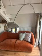 Vloerlamp gebogen zilver, Huis en Inrichting, Lampen | Vloerlampen, Ophalen, Gebruikt, 100 tot 150 cm, Old school