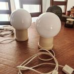 Vintage tafellampen / bollampen uit de jaren ‘70, Huis en Inrichting, Gebruikt, Ophalen of Verzenden, Minder dan 100 cm, Glas