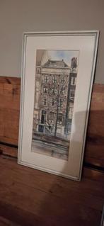 Tekening Amsterdamse grachten, Antiek en Kunst, Ophalen of Verzenden
