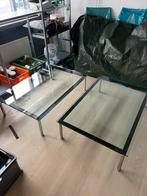 Twee LC10 Cassina Salontafels - Le Corbusier, Ophalen, Gebruikt, 50 tot 100 cm, Glas