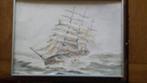 aquarel driemaster zeilschip gesigneerd., Ophalen