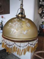 Mooi bewerkte glazen hanglamp met kraaltjes, doorsnee 23,5cm, Ophalen, Minder dan 50 cm