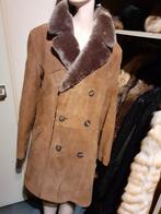 Mooie echte suede lamsgevoerde lammycoat unisex  bontjas  L, Ophalen of Verzenden, Zo goed als nieuw, Maat 42/44 (L), Bruin