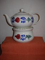 Boerenbont theepot + theelichtje, Huis en Inrichting, Overige typen, Ophalen of Verzenden, Zo goed als nieuw, Aardewerk
