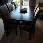 eikenhouten eettafel (190100 cm)met 6 stoelen, Ophalen of Verzenden, Gebruikt, 4 tot 6 stoelen