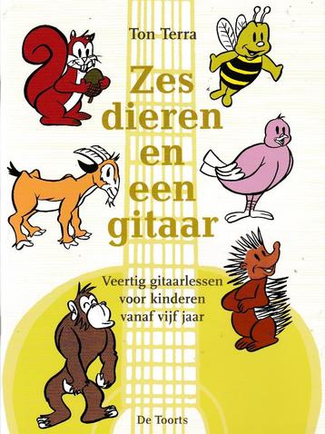 Zes dieren en een Gitaar ( 9792 ) beschikbaar voor biedingen