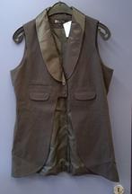 Zilch aparte gilet top donker grijs + satijn rand L nr 42756