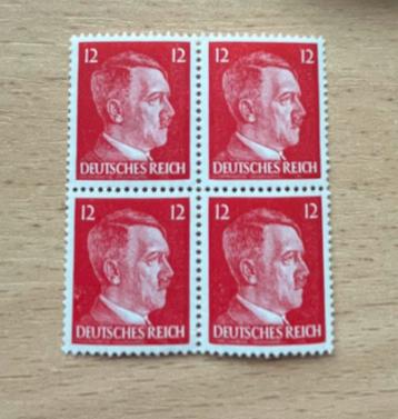 WO2 DUITS Blokje 4 AH zegels 12 pfg rood beschikbaar voor biedingen
